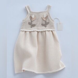 NWT Girls Size 4 Zara Waffle Combination Knit Dress